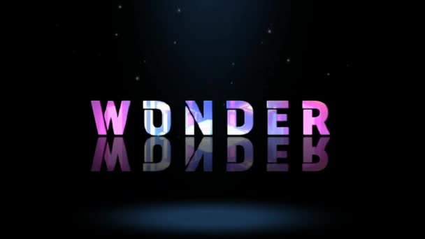 3D动画图形设计 Wonder文字效果 — 图库视频影像