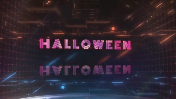 Анимация Графический Дизайн Halloween Текстовые Эффекты — стоковое видео