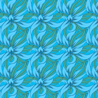 Arka plan, doku, kumaş, baskı, tekstil, ambalaj için vektör renksiz çiçek yaprakları deseni... Zarif, pürüzsüz dekoratif desen.