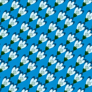 Zarif dikişsiz geometrik çiçek desenli vektör tasarımı. Arkaplan, doku, kumaş, ambalaj, tekstil, giysi, baskı veya diğerleri için uygun renkli çiçek deseni.