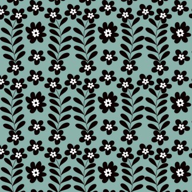 Ditsy parmak izi. Küçük çiçekli kusursuz vektör deseni. Arkaplan, doku, kumaş, duvar kağıdı, ambalaj kağıdı, tekstil, giysi, baskı veya diğerleri için zarif renkli çiçek deseni.