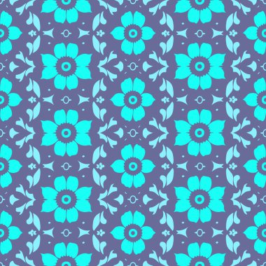 Zarif dekoratif çiçek desenli vektör tasarımı. Arkaplan, doku, kumaş, ambalaj, tekstil, giysi, baskı veya diğerleri için uygun renkli çiçek deseni.