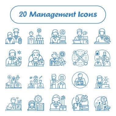 İş ve yönetim çizgisi simgeleri ayarlandı. 