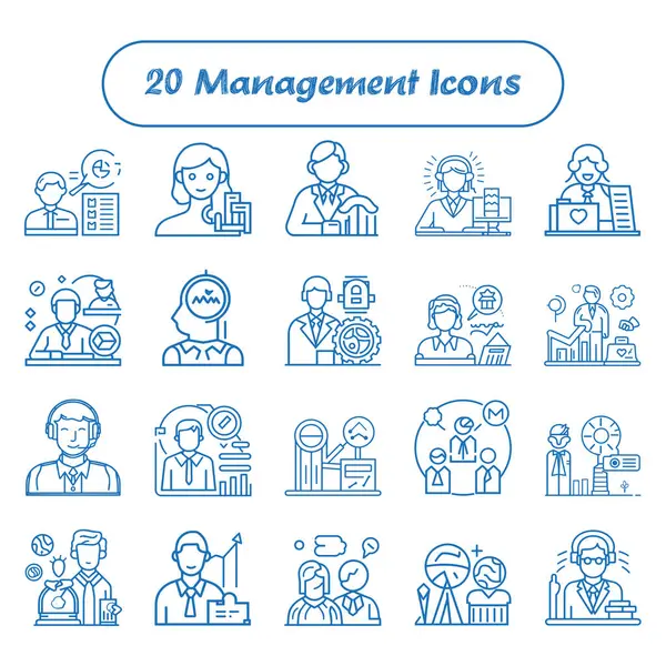 İş ve yönetim çizgisi simgeleri ayarlandı. 