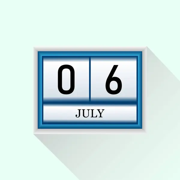 Temmuz düz takvim ikon vektörü. Tarih ve ay.