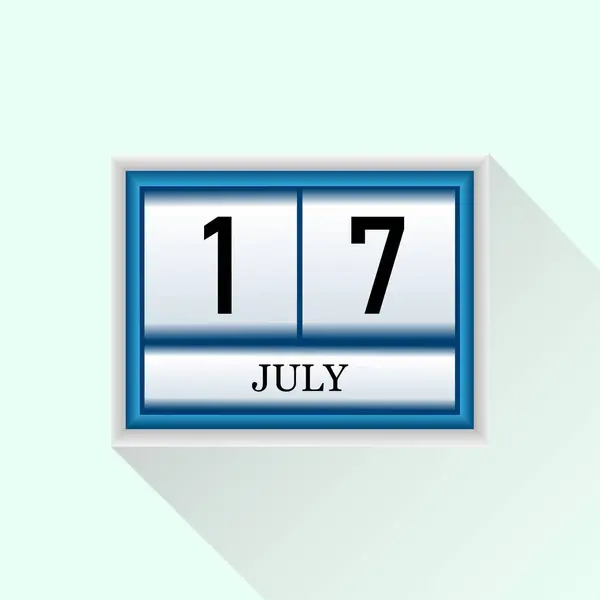 Temmuz düz takvim ikon vektörü. Tarih ve ay.