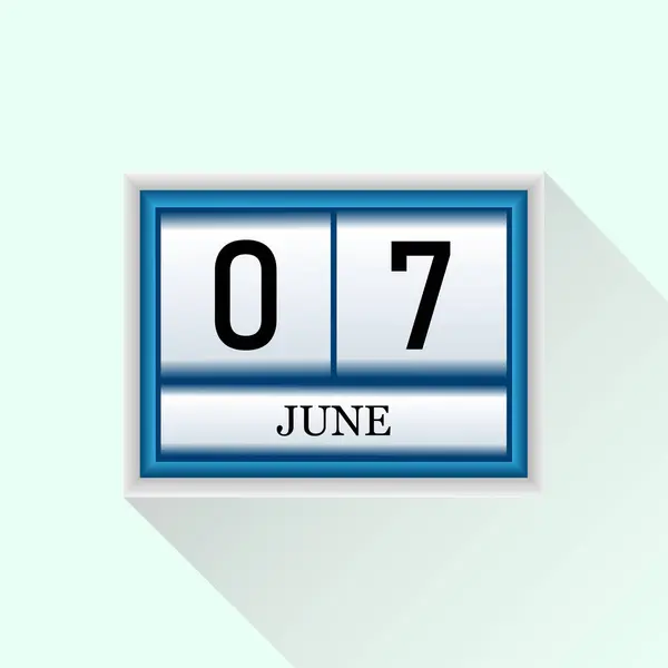 Haziran düz günlük takvim simgesi vektörü. Tarih ve ay.
