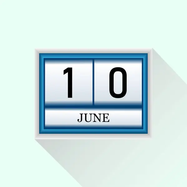 Haziran düz günlük takvim simgesi vektörü. Tarih ve ay.