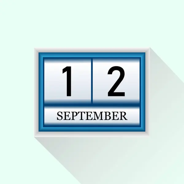 Eylül düz takvim ikonu vektörü. Tarih ve ay.