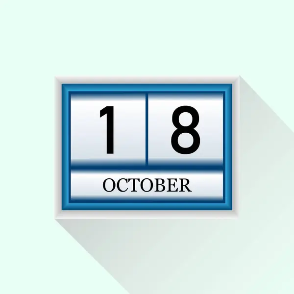 Ekim yassı takvim simgesi taşıyıcısı. Tarih ve ay.