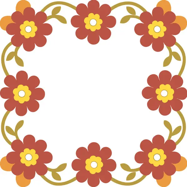 Dekoratif renkli çiçek çerçevesi