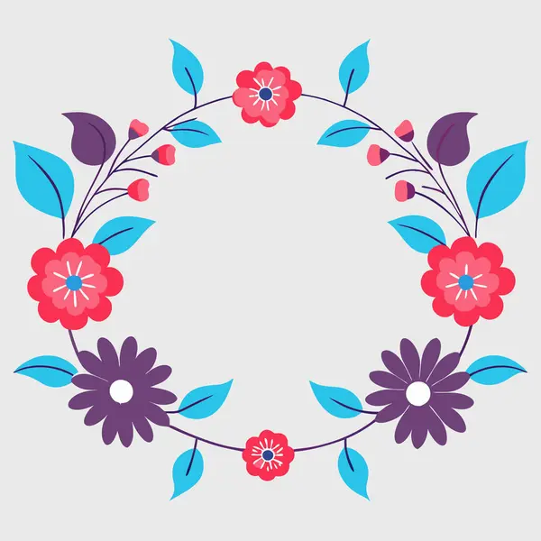 Dekoratif renkli çiçek çerçevesi