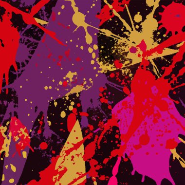 Renkli mürekkep, grunge arkaplanına sıçradı