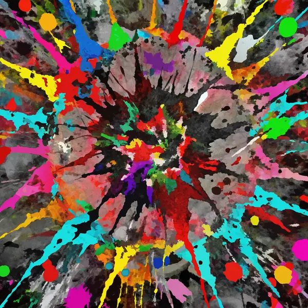 Renkli mürekkep, grunge arkaplanına sıçradı