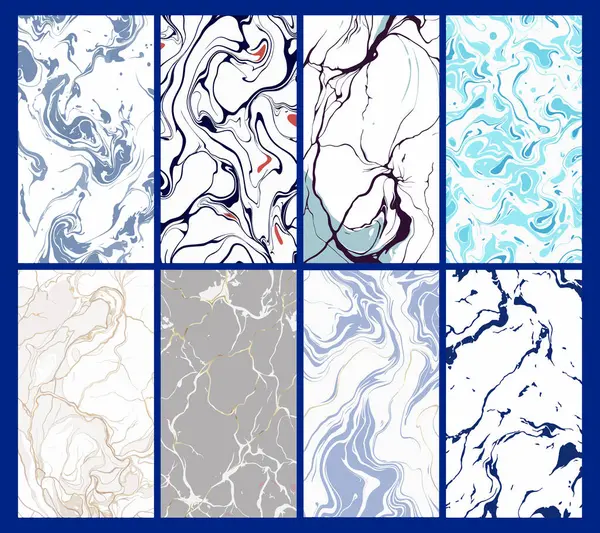 İnce Akışkan Mürekkep Efektleri ile Beyaz Mermer Soyut Arkaplan