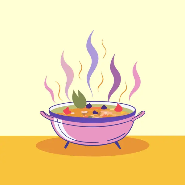 İçinden dumanlar çıkan bir kase yemek.