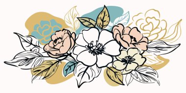 elle çizilmiş çiçek arka plan