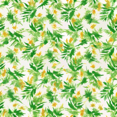 Yeşil ve sarı bir çiçek deseni.