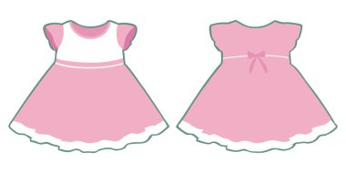 Bebek kızlar önden ve arkadan görünüm tasarlarlar.