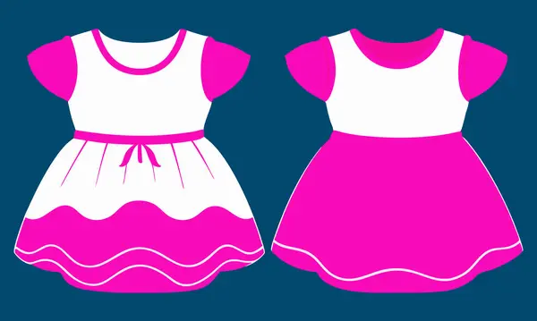 Bebek kızlar giysi tasarımı vektör çizimi