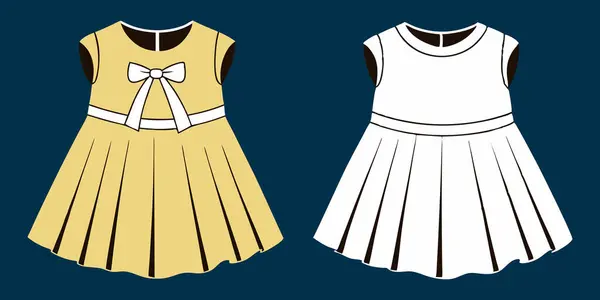 Bebek kızlar giysi tasarımı vektör çizimi