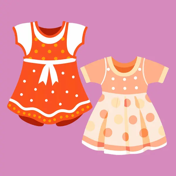 Bebek kızlar giysi tasarımı vektör çizimi