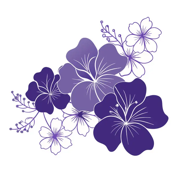 Güzel bir el çizimi Hibiscus çiçekleri