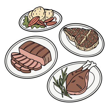 El yapımı yemek koleksiyonu.