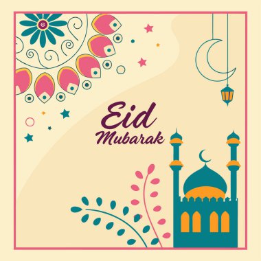 Bayram Dekorasyonlu Mübarek Kart