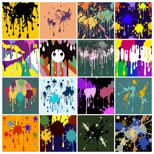 Soyut Boya Parçacıkları ve Topraktan Damlalar ve Pastel Tonlarda Sanatsal Grunge Doku Koleksiyonu