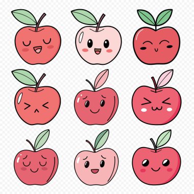 Şirin Elma Yüzleri Çocuk Tasarımları ve Öğrenme İçin Farklı Duygular İfade Ediyor