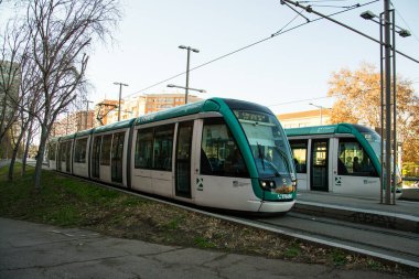 Barselona şehrinin tramvayı