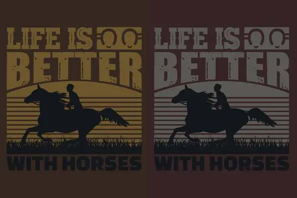 Life Is Better With Horses, Horse Shirt, Horse Lover Shirt, Animal Lover Shirt, Farm Shirt, Farmer Shirt, Horse T-Shirt, Gift For Horse Owner, Gift For Her, Gift For Horse Lovers, Horse Trainer Gift, Gift For Women, Mom Gift, Horse Child Shirt, Girls