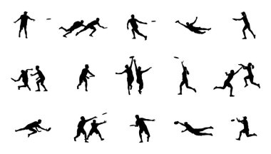 frizbi oynatıcı siluet vektörü