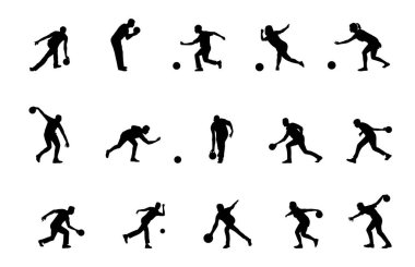 Bowling siluet vektörü izole edildi