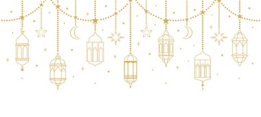 Ramazan Kareem Arap İslam fenerleri vektörü