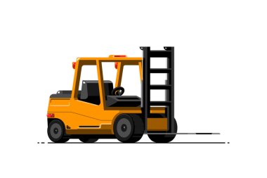 İzole edilmiş arkaplanda forklift, Vektör illüstrasyonu.