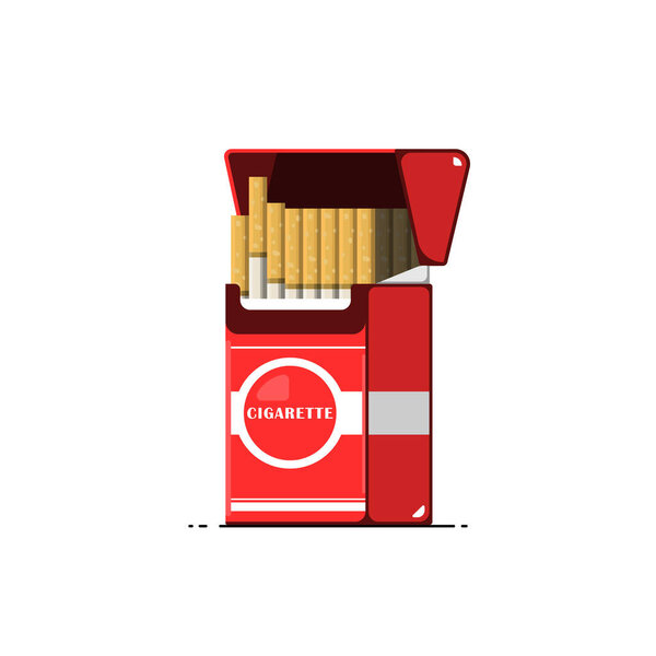 Cigarette pack on isolated background, Vector illustration.