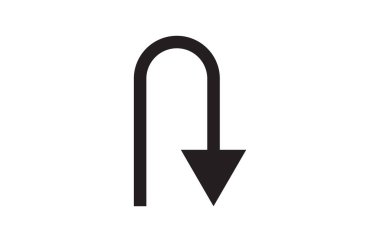 Siyah oklar. Sağa ve sola dön. Vektör illüstrasyonu beyaz arkaplanda izole edildi