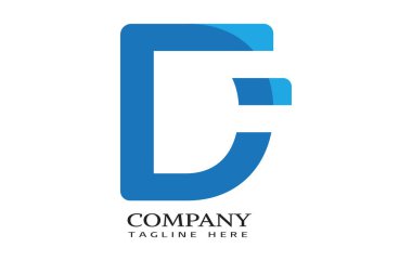 D harfi vektör logo işaret şablonu