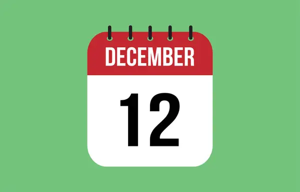stock vector 12 December Calendar. December Calendar Vector.