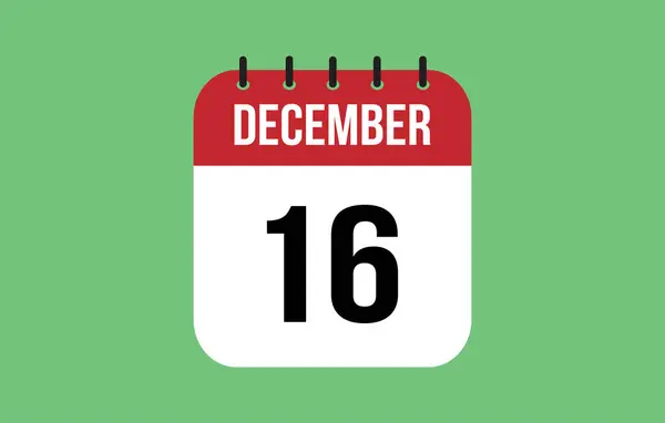 stock vector 16 December Calendar. December Calendar Vector.