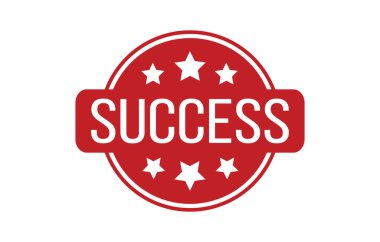 Kırmızı Başarı Plastik Mühür Vektörü