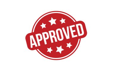 Beyaz arka planda kırmızı kauçuk damgası onaylandı. Onaylanmış pul işareti. Onaylanmış pul.