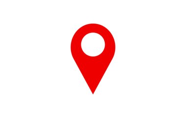 Harita işaretleyici simgesi. konum sembolü Düz dizayn. Beyaz arkaplanda moda biçim illüstrasyonu.