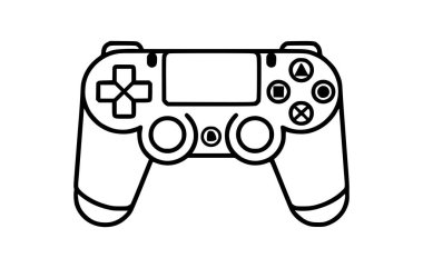Oyun denetleyicisinin sürekli bir çizgi çizimi. vektör illüstrasyonu.