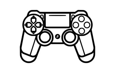 Oyun denetleyicisinin sürekli bir çizgi çizimi. vektör illüstrasyonu.