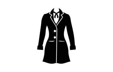 Beyaz arkaplanda siyah elbise vektör logosu.
