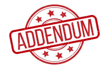 Kırmızı Ek Kauçuk Damga Mühür Vektörü illüstrasyonu beyaz arkaplanda izole edildi