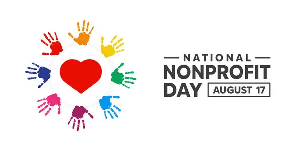 Kar amacı gütmeyen Ulusal Gün. Kalp ve el. Kartlar, afişler, posterler, sosyal medya ve daha fazlası için harika. Beyaz arkaplan.